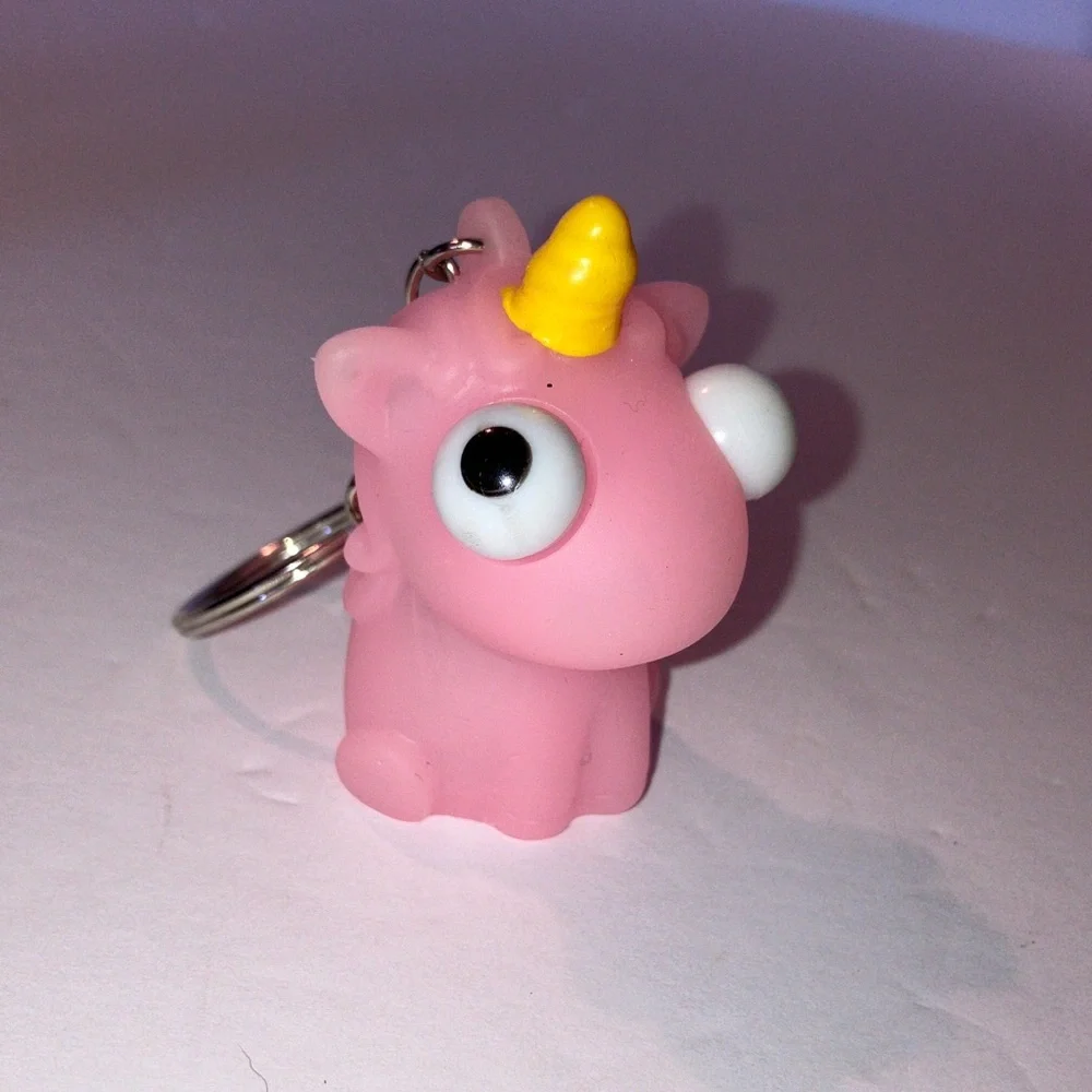 Playful Animal Keychain Set‎ Squishy Silicone with Protruding Eyes NWOT 2”